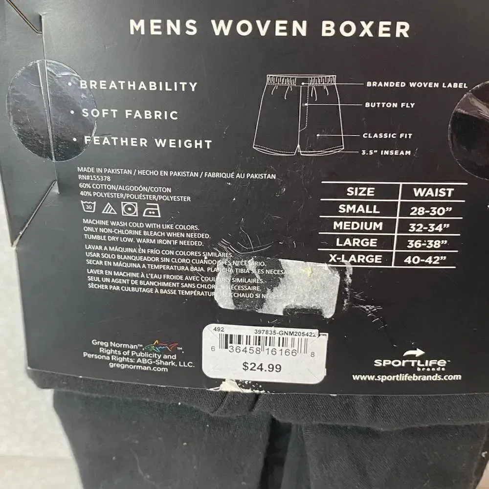 GREG NORMAN Mens Small 2 Pair Woven Boxers